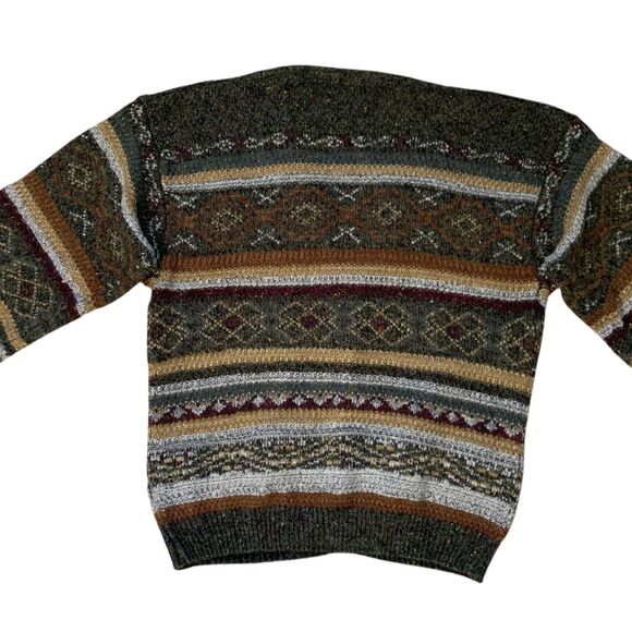 Vintage Prima Maglia Cardigan Mens LG Striped Grandpa Dad Wool Blend 90s Sweater - Picture 12 of 16